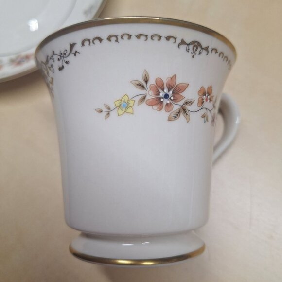 Gorham Long Meadow China Teacup Saucer Replacement 6.4 Inch Gold Flowers USA - Picture 3 of 6